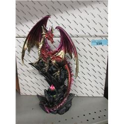 New 15" Purple Dragon with Gem Statue - with Box