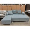 Image 2 : New SofaLab Blue Microfiber Condo Size Sofa Bed