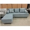 Image 1 : New SofaLab Blue Microfiber Condo Size Sofa Bed