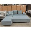 Image 2 : New SofaLab Blue Microfiber Condo Size Sofa Bed