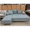 Image 2 : New SofaLab Blue Microfiber Condo Size Sofa Bed