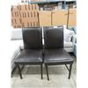 Image 1 : 2 Brown Bonded Leather Dining Chairs