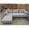 Image 1 : New Beige Fabric Upholstered Sectional Chaise Sofa