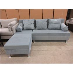 New SofaLab Blue Microfiber Condo Size Sofa Bed