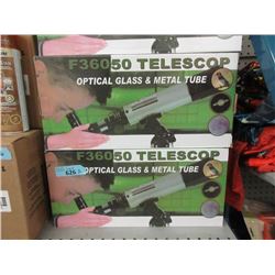 2 New F36050 Telescopes with Table Top Tripods