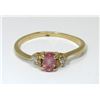 Image 1 : 10 KT Yellow Gold Diamond & Pink Tourmaline Ring