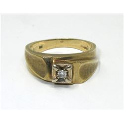 10 KT Yellow Gold Men's Solitaire Diamond Ring