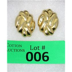 10.5 Gram 14 KT Yellow Gold Ladies Earrings