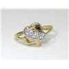 Image 1 : 18 KT White & Yellow Gold Heart Crossover Ring