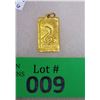 Image 1 : .999 Fine Gold Year of the Snake Bar/Pendant - 4.3 Grams