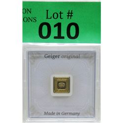 1 Gram .9999 Fine Gold Geiger Edelmetalle Bar