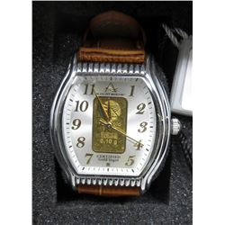 Ladies New in Box August Steiner Gold Bar Watch