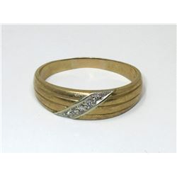 14 KT White & Yellow Gold Ring Set with 5 Diamonds