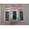 Image 1 : 3 New 9 Piece 3/8 Drive Deep Impact Socket Sets