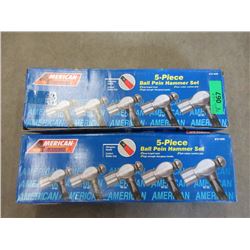2 New 5 Piece Ball Pein Hammer Sets