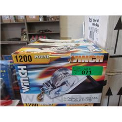 2 New 1200 Pound Hand Crank Winch
