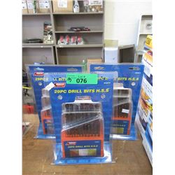 3 New 29 Piece Drill Bit Sets