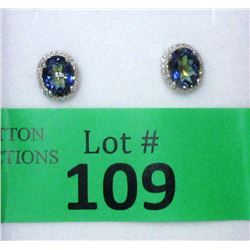 New Blue Mystic Topaz & Diamond Earrings