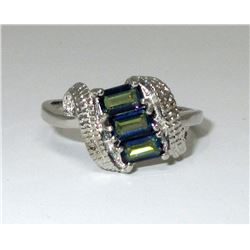 Ocean Blue Mystic Topaz & Diamond Ring