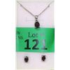 Image 1 : New Sterling Silver Garnet Earrings  & Pendant