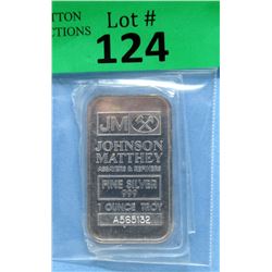 1 Oz. Johnson Matthey .999 Fine Silver Bar