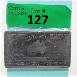 1 Oz. Australia Mint .999 Titanium Bar