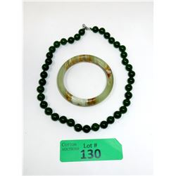 Jade Bangle & Green Jade Necklace