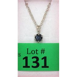 Sterling Silver Blue Sapphire Pendant