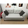 Image 1 : New Grey Fabric Love Seat w/ Contrasting Piping