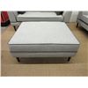 Image 1 : New Grey Fabric Ottoman w/ Contrasting Piping