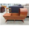 Image 1 : Folk Art Rocking Cradle with Storage Seat