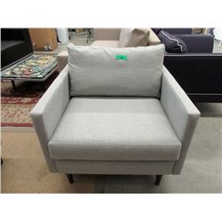 New Grey/ Beige Fabric Upholstered Arm Chair