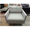 Image 1 : New Grey/ Beige Fabric Upholstered Arm Chair