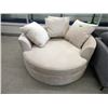 Image 1 : 5 Foot Diameter Ivory Fabric Cuddler Chair