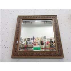 Vintage Beveled Glass Mirror - Carved Frame