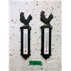 Image 1 : Pair of New Cast Iron Rooster Thermometers