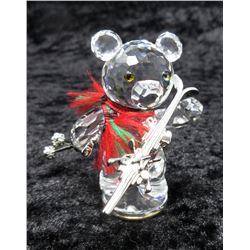 Swarovski Silver Crystal  Kris Bear with Skis