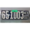 Image 1 : Rare USA 1932 Nebraska License Plate - One Plate