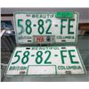 Image 1 : Pair of BC License Plate with 1 Expo 86 Tag