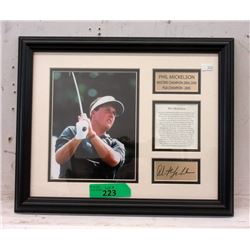 Framed Phil Mickelson Photo & Signature Plate