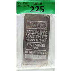 10 Oz Johnson Matthey .999 Silver Bar