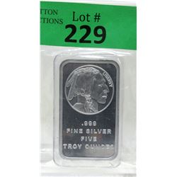 5 Oz Liberty First Nations/Buffalo .999 Silver Bar