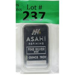 1 Oz Asahi Refining .999 Silver Bar