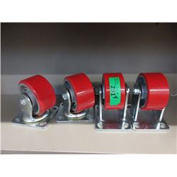 4 New 4" Industrial Casters - 2 Swivel & 2 Fixed