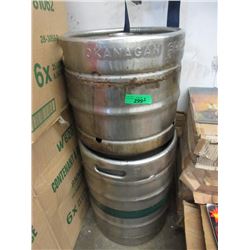 2 Metal Okanagan Brewery Kegs