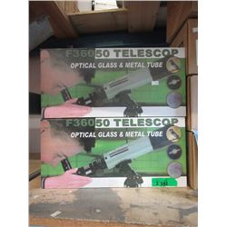 2 New F36050 Telescopes with Table Top Tripods