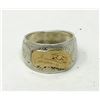 Image 1 : Signed Haida Sterling Silver & 14KT Gold Ring