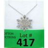Image 1 : Sterling Silver and Diamond Snowflake Necklace