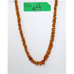 20" Orange Baltic Amber Necklace - 7-10mm Stones