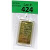 Image 1 : Gold Plated 1 Oz. Credit Suisse Bar